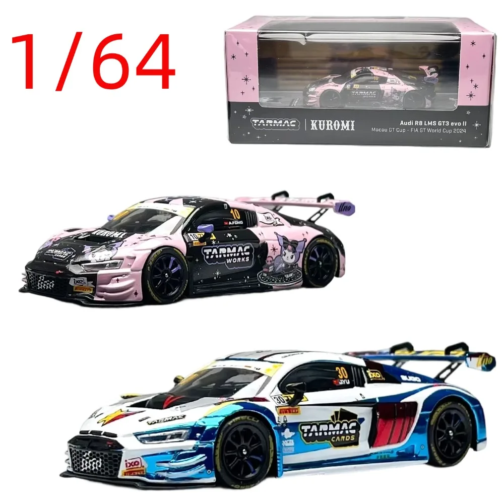 

TW Diecast 1/64 Scale Audi R8 LMS GT3 Evo II Kuromi Macau GT Cup Alloy Audi R8 LMS GT3 Evo II Car Model Collection Gift Display