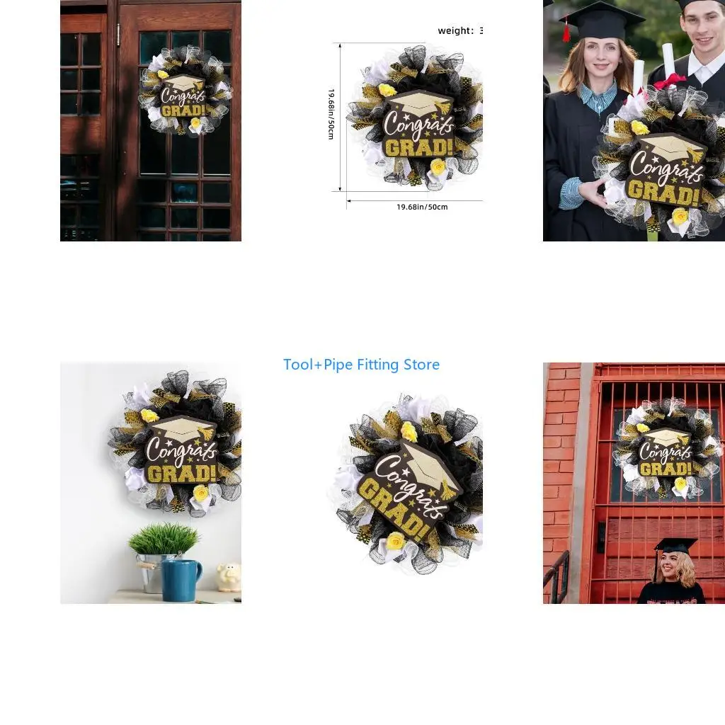

F92B Artificial Wreath for Indoor and Outdoor Decorations, Graduation Wreath