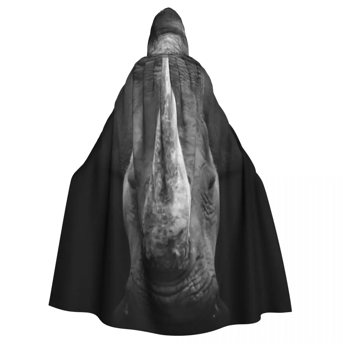 Adult Cape Hooded Rhino Medieval Costume Witch Wicca Vampire Elf Purim Carnival Party