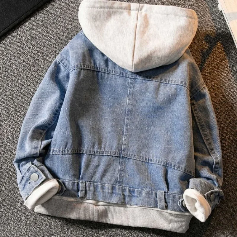 Spring Clothes Kids Jacket Girls  Boys Denim Jacket Children Clothes Outerwear Boys Jeans Hooded Coats Baby Clothes Chic