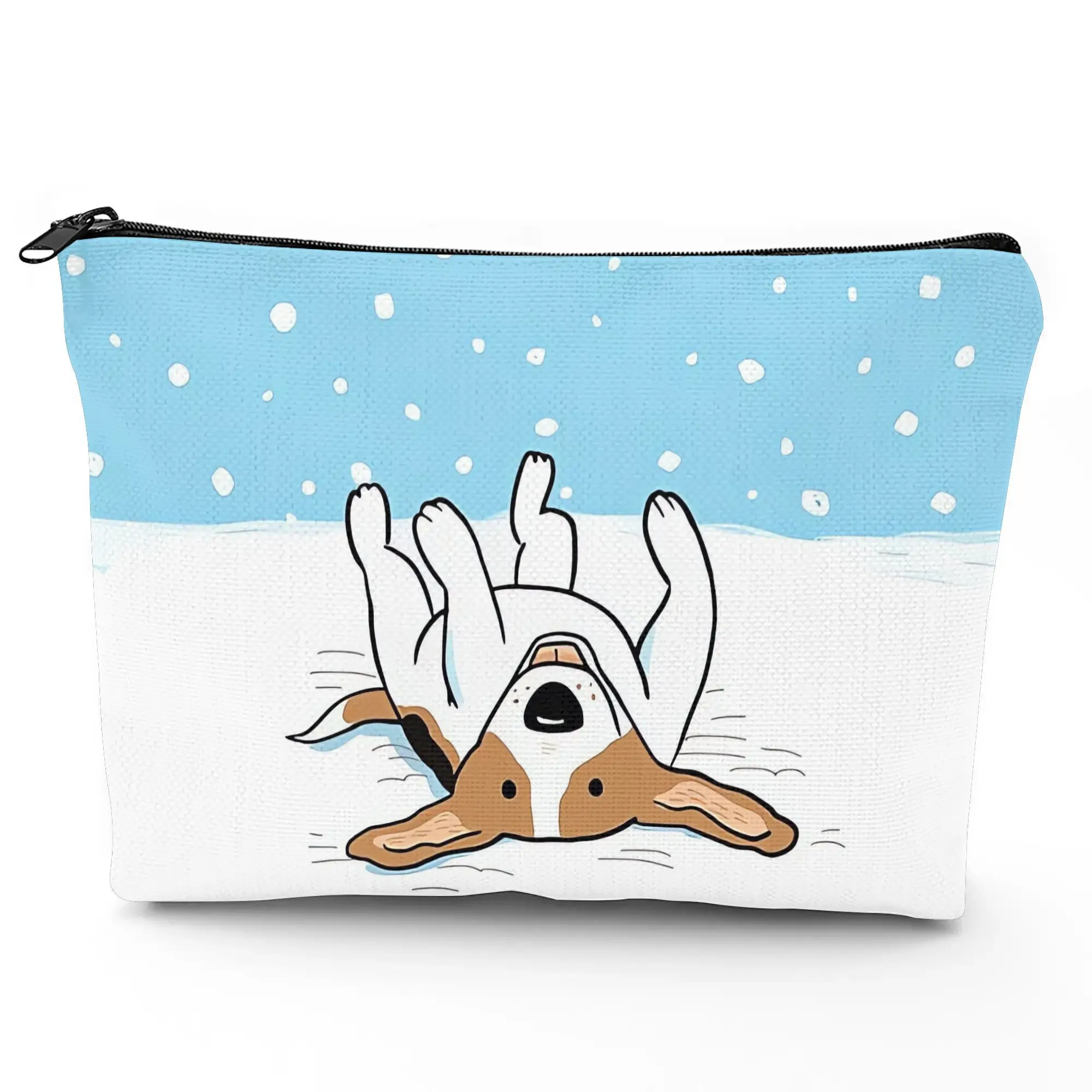 1 Piece of Super Cute Beagle-Themed Compact Makeup Bag - Multifunctional Zipper Pouch for Women, Jewelry Storage Bag, Perfect Travel Zipper Organizer, Fun Birthday Gift