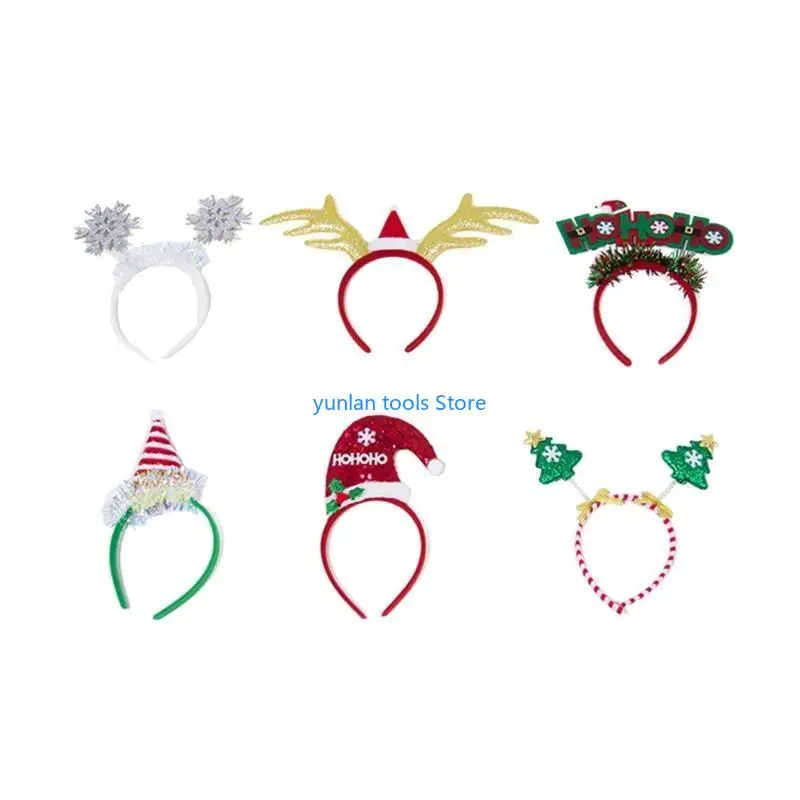 Set fascia per testa Natale da 50 libbre 6 adulti vestiti per i capelli accessori per capelli per le forniture da