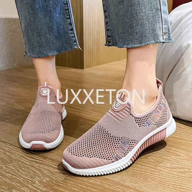 Women Mesh Flat Shoes Autumn New Fashion Women Tennis Running Comfortable Non Slip Soft Sole Wear Resistant Casual Sports Shoes