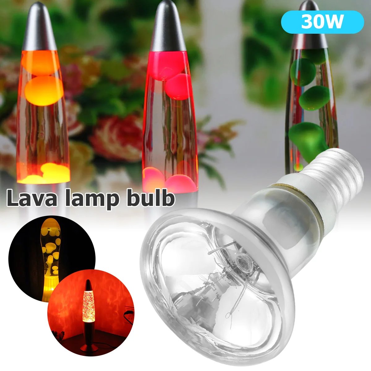 30 Watts Lava Lamp Bulbs Reflector Type Bulbs R39 E14 Base Lava Lamp Bulb High Temp Resistant Replacement Bulbs for Lava 2023