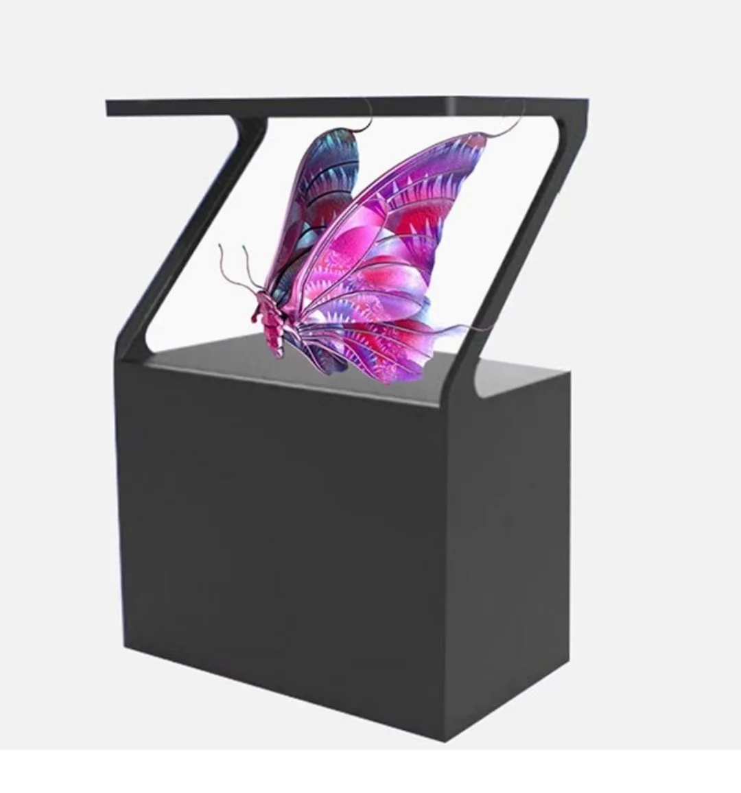 180 Degree Double Sided Hover 3d Holographic Projector Pyramid Display Showcase HD Lcd Panel Reflective 3d Hologram Display