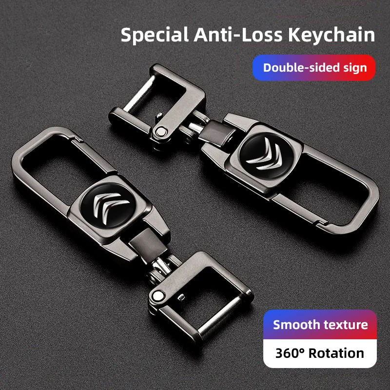 Llavero con Emblema de Auto 360 °   Accesorios giratorios para llavero, válvula para Citroen C5X e-C4 X C3 C5 Berlingo C-Elysee C-Crosser C1 C6 C2