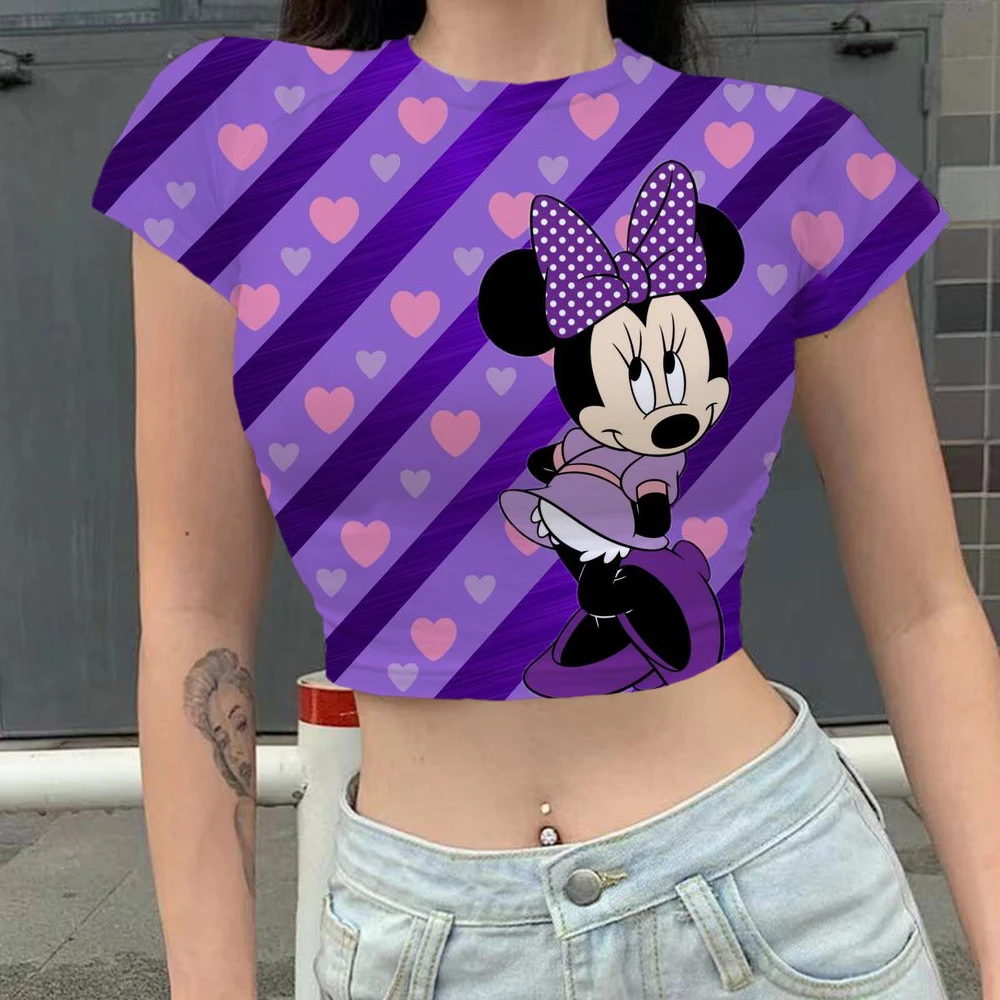 Disney Mickey Mouse T Shirt Women Y2k Crop Top Tshirt Streetwear Short Sleeve T-shirt clothes vintage tops Harajuku tshirt tank