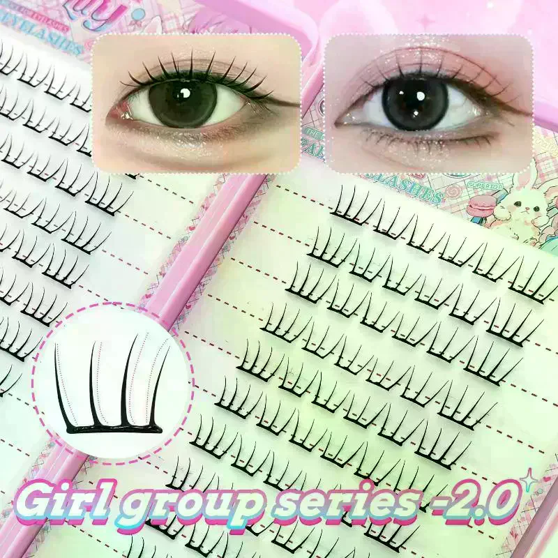 Stylish False Eyelashes Inspired Comic Fluffy Clustered Slender Self-Adhesive Segmented Everyday