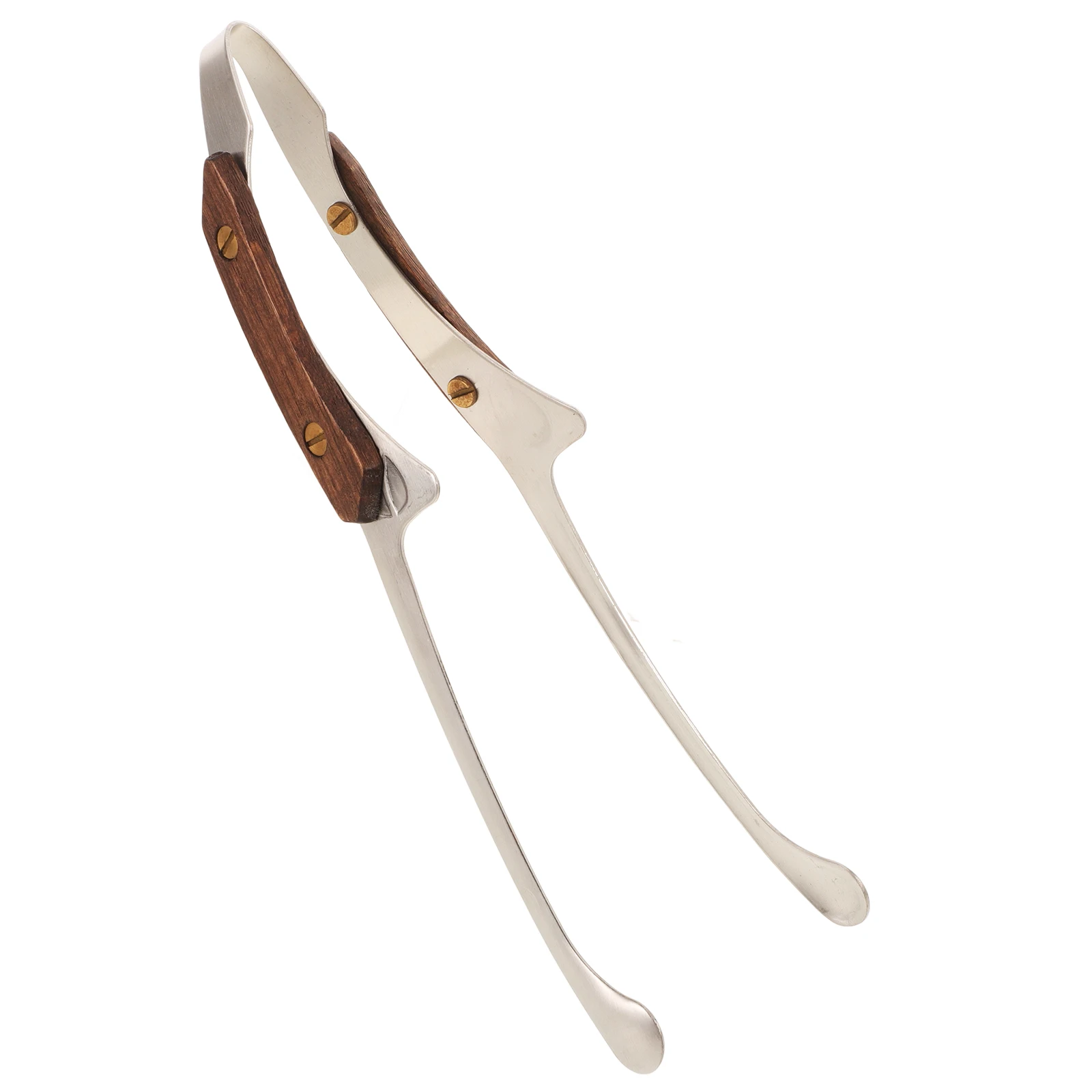 

Stainless Steel BBQ Tongs Wooden Handle Non-Slip Heat Resistant Portable Grilling Camping Cooking Utensils Clamp Food Serving