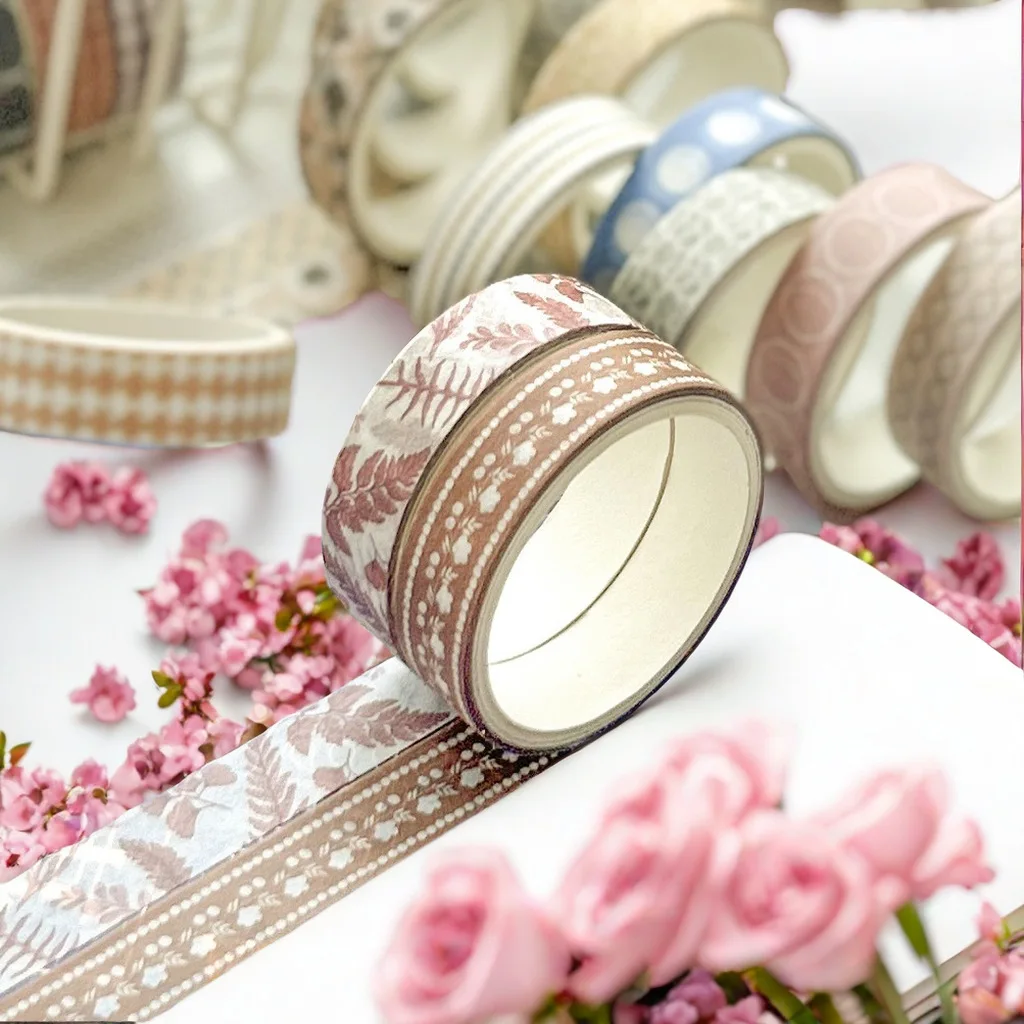 Shui Hua Nian Washi Tape Set 5pcs Retro Style Decorative Paper Tape for  Card Making Gift Wrapping Crafts