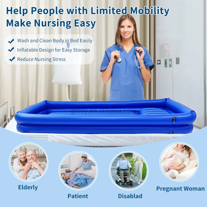 Manufacturer PVC Bathtub Double-layer Inflatable Medical Bed