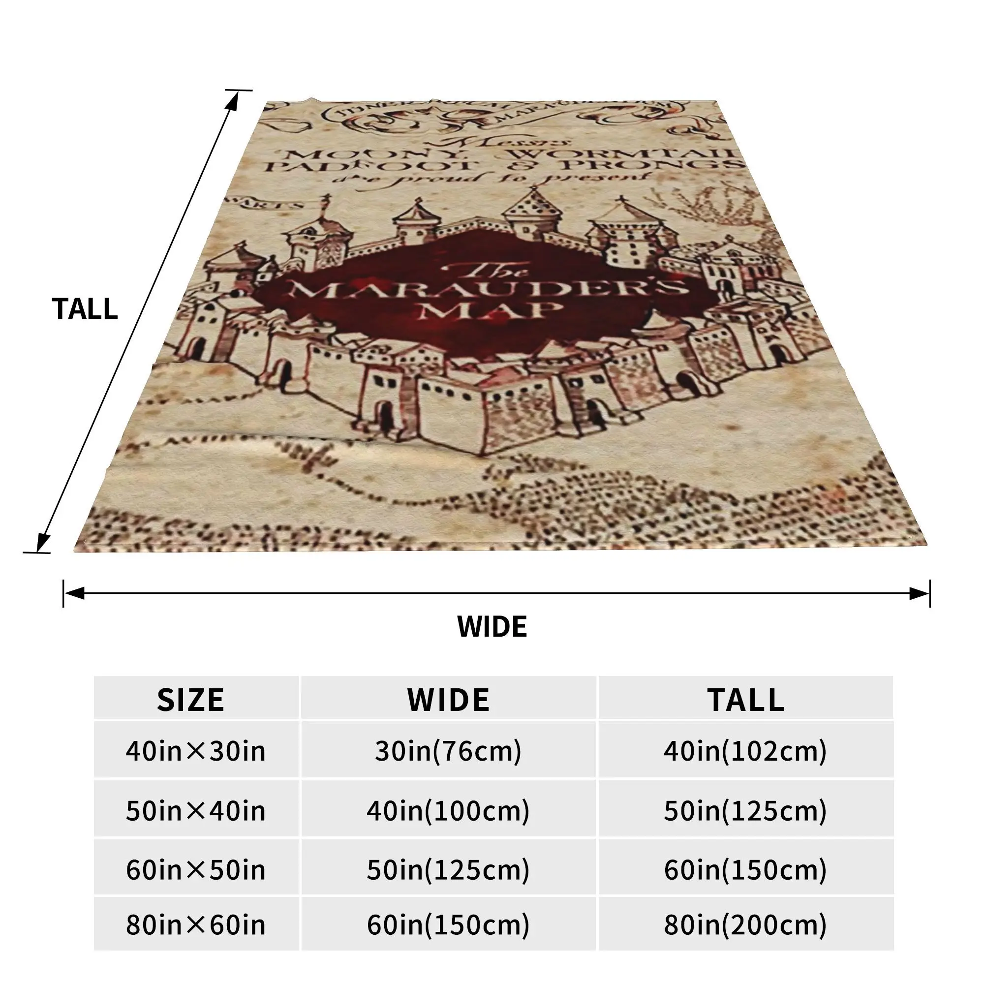 Marauders Magic Map Blankets Flannel Sofa Throw Blanket Warm Throw Blankets for Couch Bedding Travel Throws Bedspread Quilt