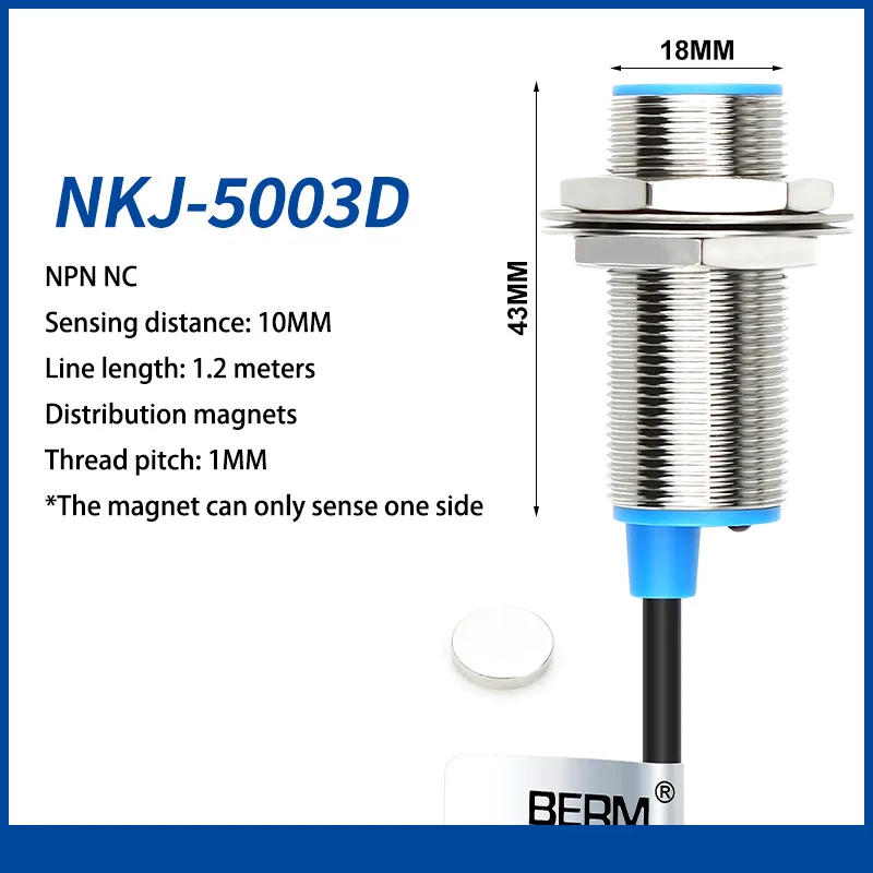 สวิตช์ตรวจจับความใกล้ชิดแบบฮอลล์ M8 M12 M18 รุ่น NJK-5002C เซ็นเซอร์แบบสามสาย NPN ปกติเปิด ปกติปิด เซ็นเซอร์แม่เหล็ก