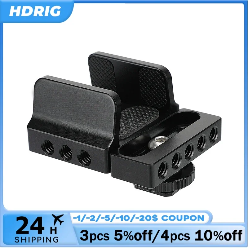 

HDRIG Universal Camera SSD Holder Adjustable Hard Drive Clamp With 1/4 inch Mounting Points For Width Range 35mm-80mm Camera