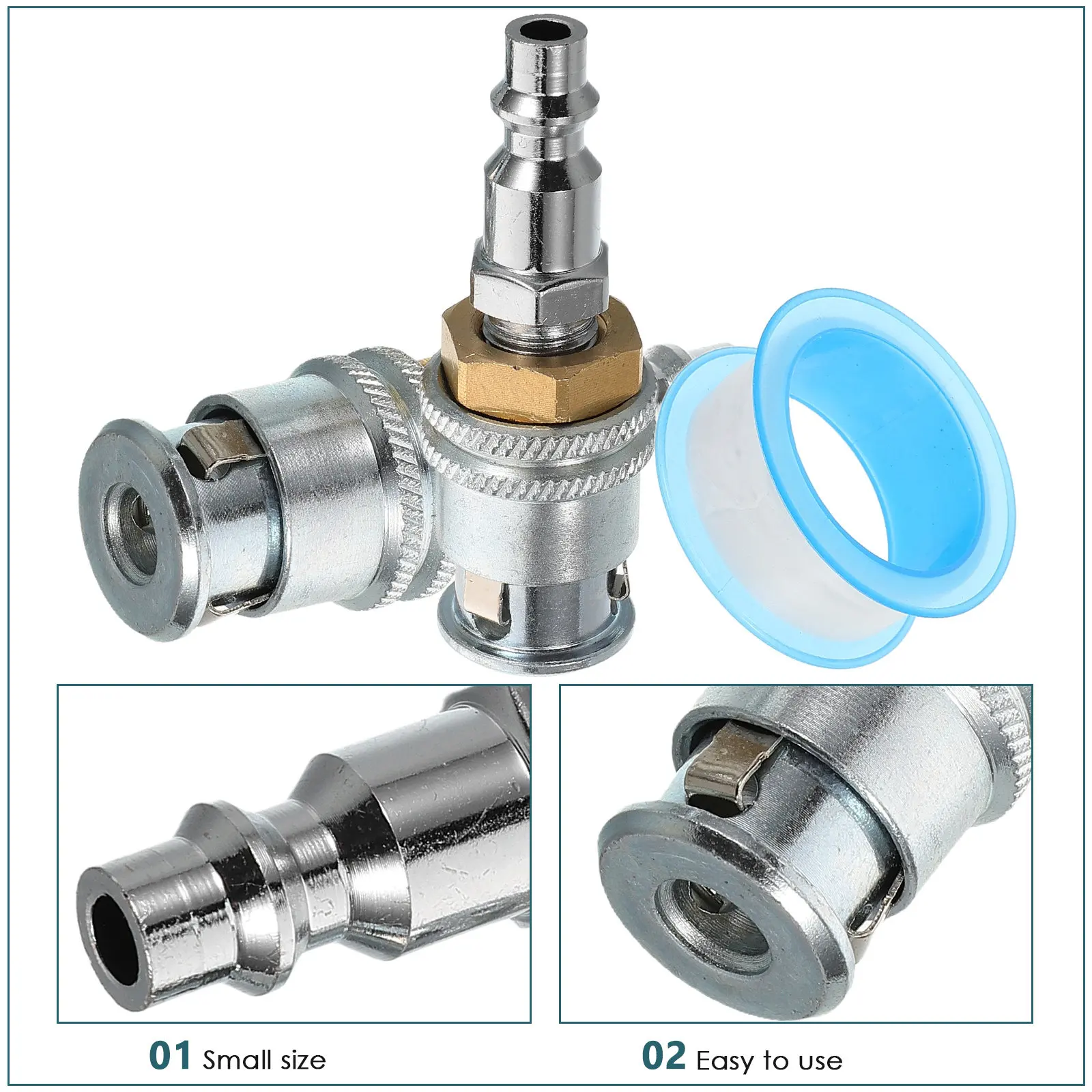 1Set Locking Tire Air Chuck Quick Inflation Rod for Car Truck Air Compressor Tire Valve Tool Compatible Heavy Duty