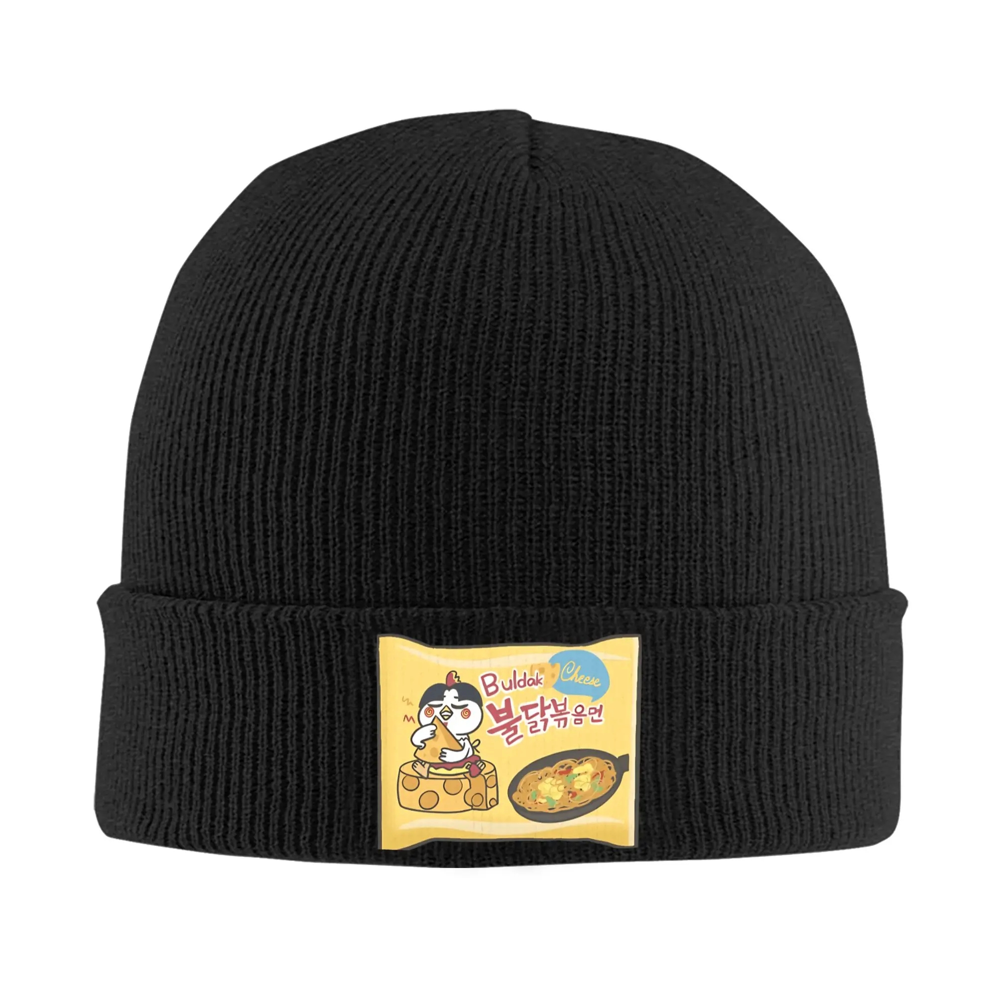 Queso Buldak Bonnet Sombreros Beanie Sombreros Primavera Gráfico Tejer Sombrero Cool Hombres Mujeres Unisex Hippie Cálido Gorra