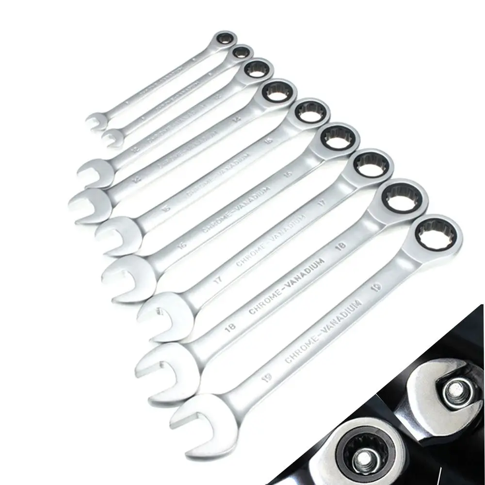 6mm-13mm Reversible Ratchet Wrench Ratcheting Socket Spanner Nut Tool Universal Wrench Car Repair Tool Set Wrench