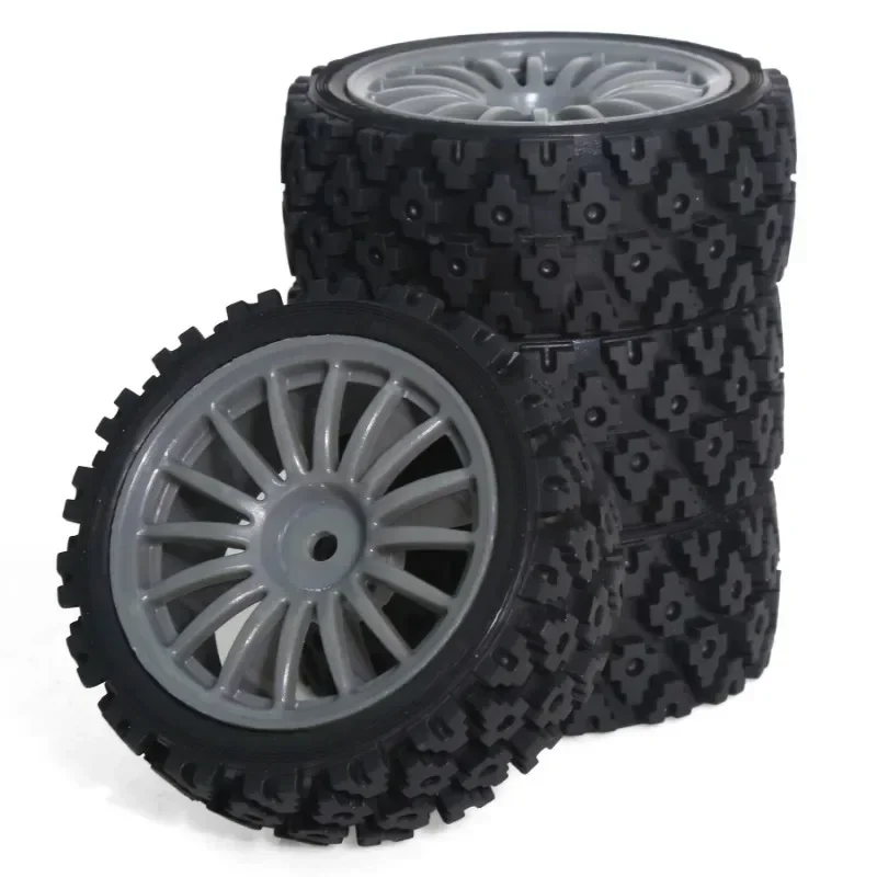 4x Wheel Rim Tire Wear Resist 1/10 RC Upgrade 1/10 RC Rally Car for XV01 XV02 Parts Model Buggy Accessories RC Hobby Car