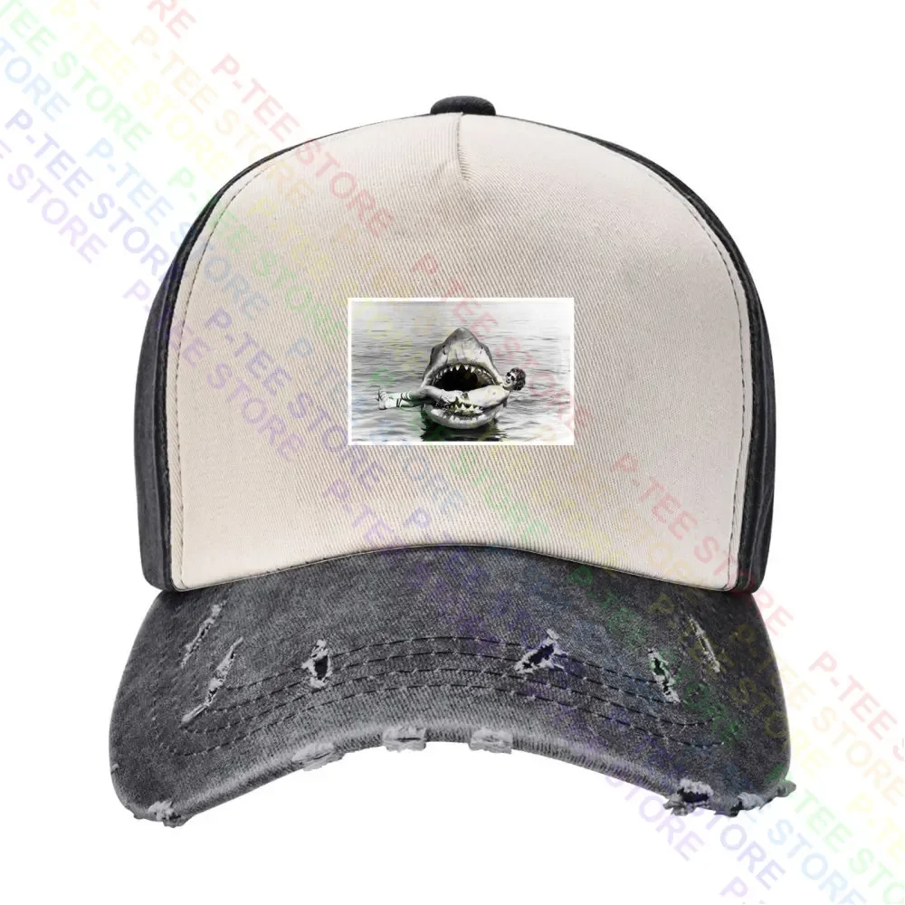 Jaws Steven Spielberg Bare Chested In Mouth Baseball Cap Snapback Caps Knitted Bucket Hat