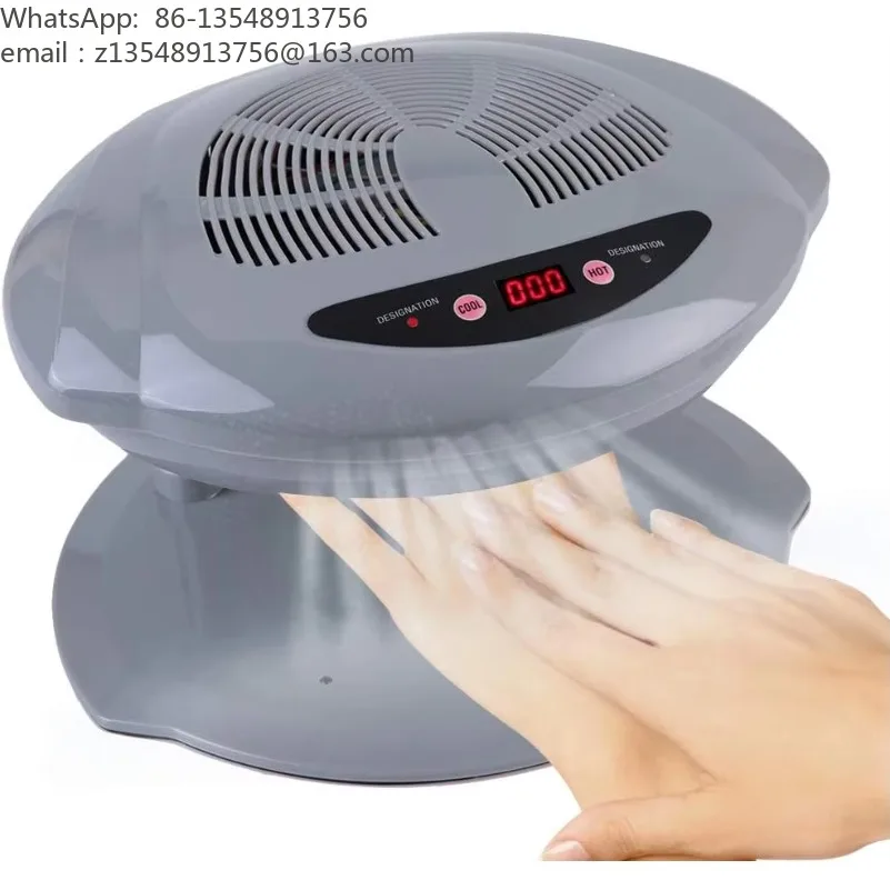 Hot Cold Air Nail Fan Dryer for Regular Nail Polish, Nail Art Drying Machine for Fingernail & Toenail