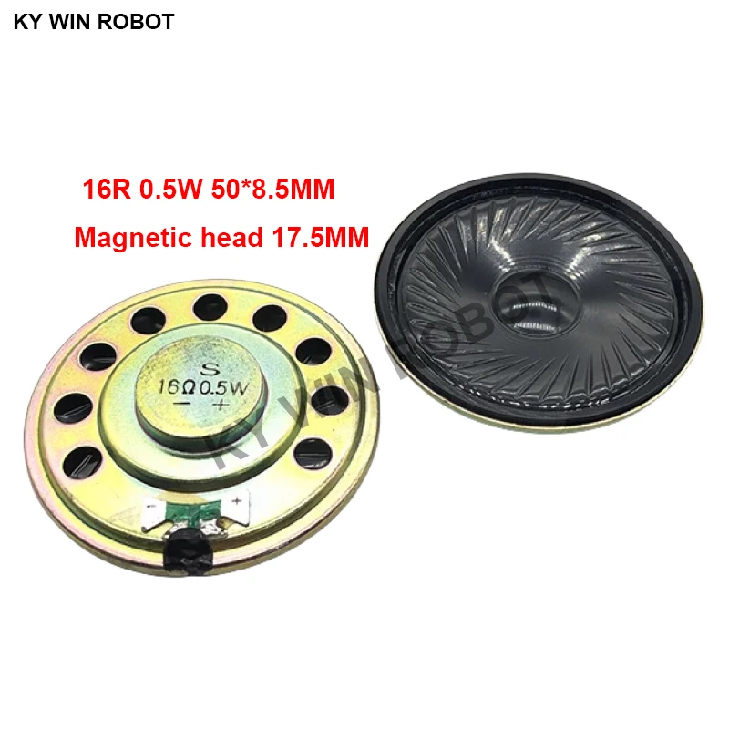 2 szt./partia Wysokiej jakości nowy ultracienki głośnik 16 omów 0,5 wat 0,5W 16R średnica głośnika 50MM 5CM grubość 8,5MM elektronika IC
