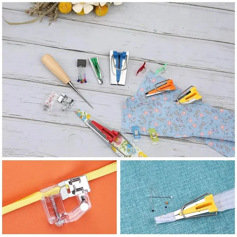 DIY Sewing Quilting Binding Tape Maker Multi-Size Tape Making Machine with Crimping Drum Set High-Quality Home & Garden Sewing T