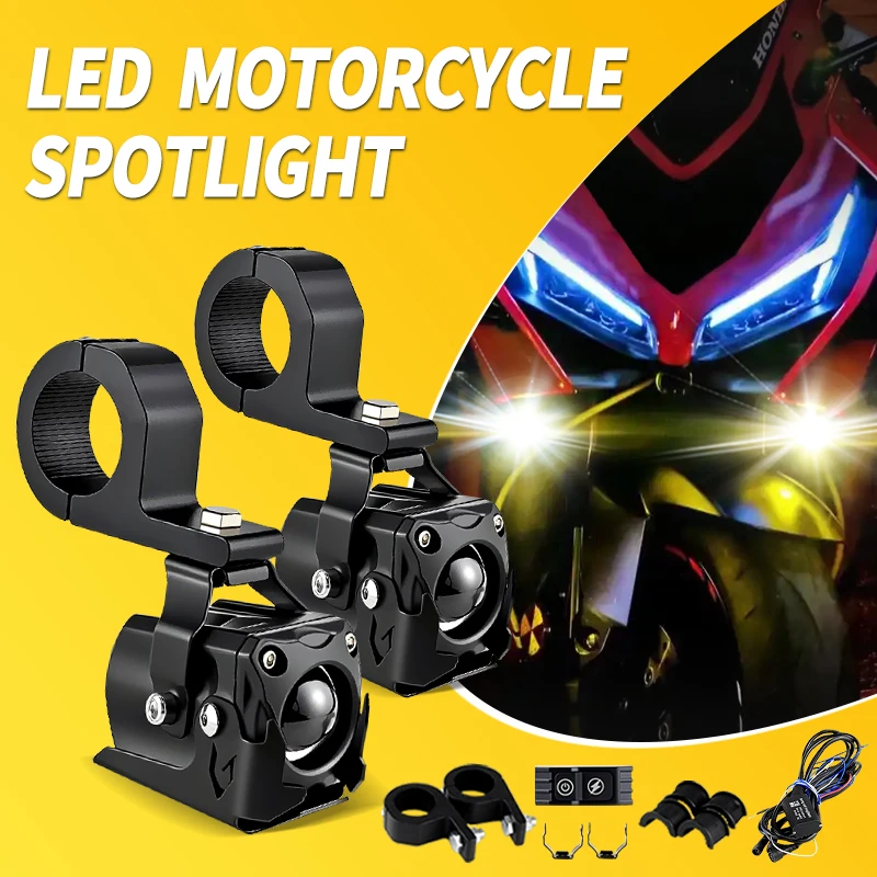

1Set Hi/Lo Beam Dual Color Universal For Honda CBR650F CB650F CB650R CBR650R Additional LED Headlights Motorcycle Accessories