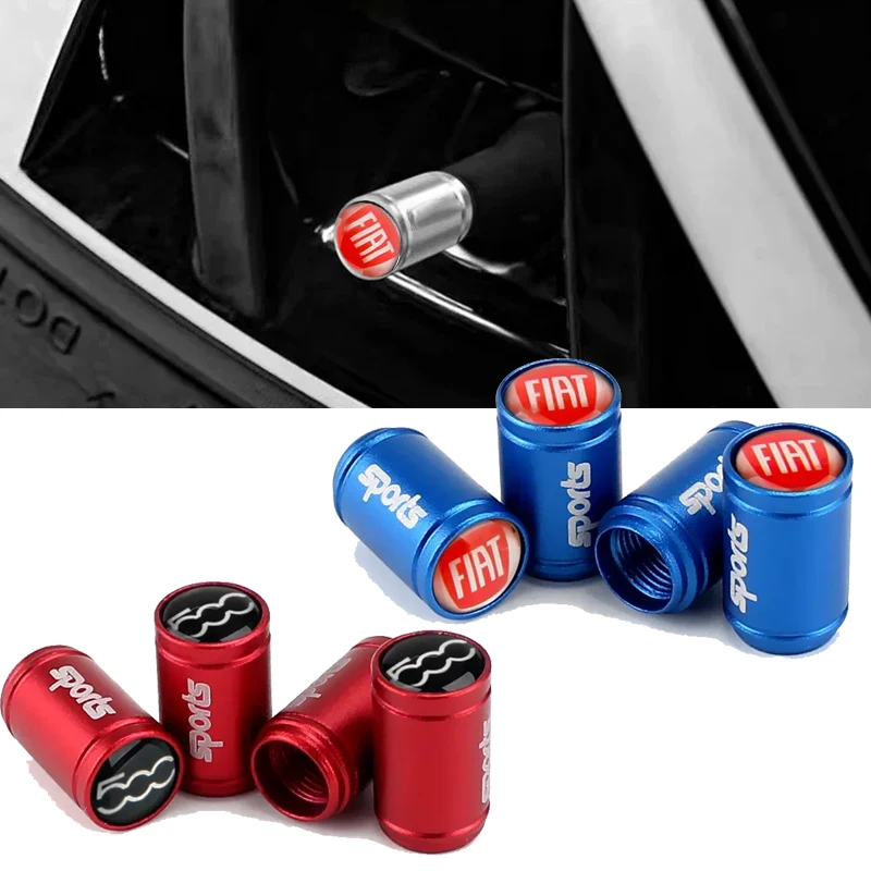 Tampas de Válvula de Pneu com Logotipo para Fiat Tipo Ducato 600 500x Stilo 500 Uno Freemont Palio Doblo Bravo Siena