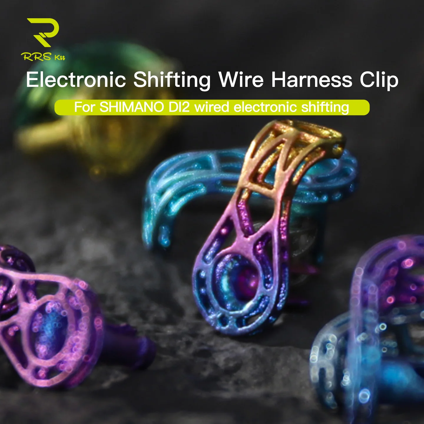 RRSKIT Electronic Shifting Wire Harness Clip For Shimano Di2 Wired Electronic Derailleur Titanium Alloy And Plastic Harness Clip