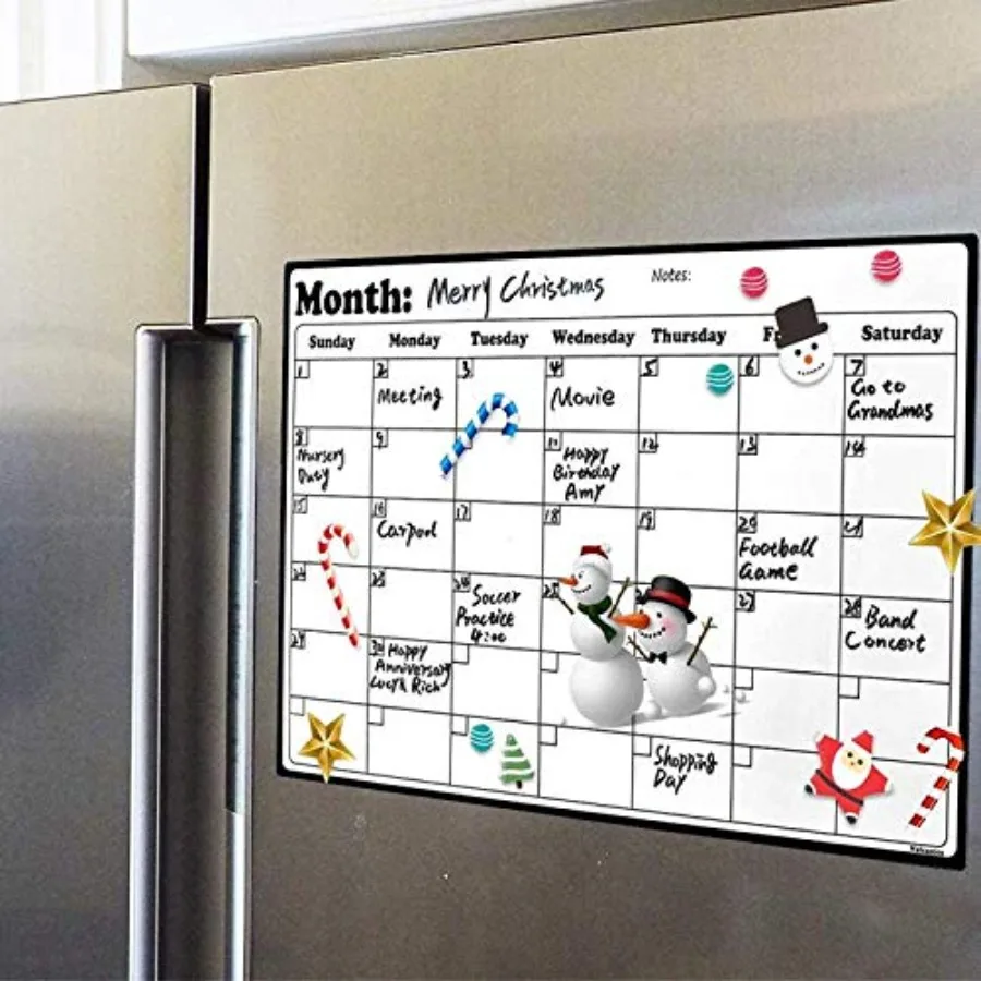 Fridge Calendar Magnetic Dry Erase Whiteboard Calendar For Refrigerator Planners 16.9 Inches X 11.8 Inches