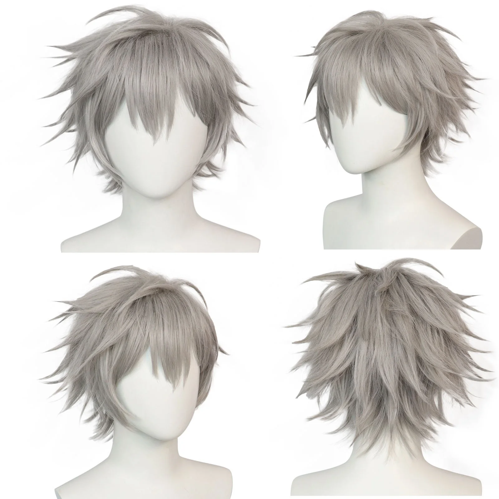 

Anogol Wig Cap + Short Blonde Pink Green Wigs for Men Bakugou Katsuki Deku Cosplay Costume Wig for Halloween Christmas School