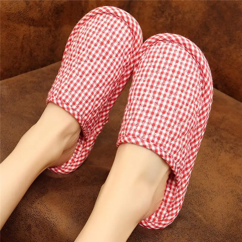 Korean Version of Couples\' Autumn and Winter Home Cotton Slippers, Indoor Wooden Flooring, Silent Soft Soles Shoes