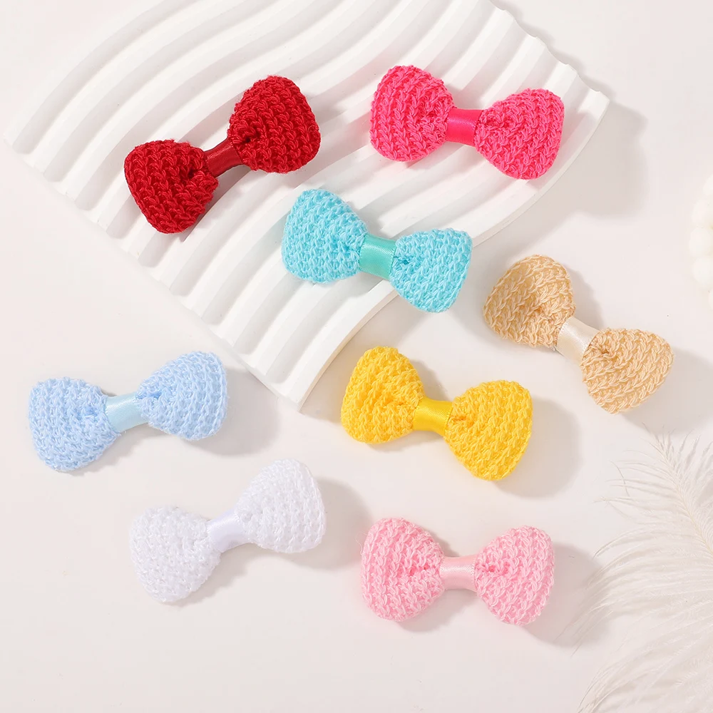 30 Stück Zufällige Farbe Mini Bögen Elastische Haarspange für Mädchen Gummiband Haarseil Pferdeschwanzhalter Kopfbedeckung Mädchen Haarschmuck