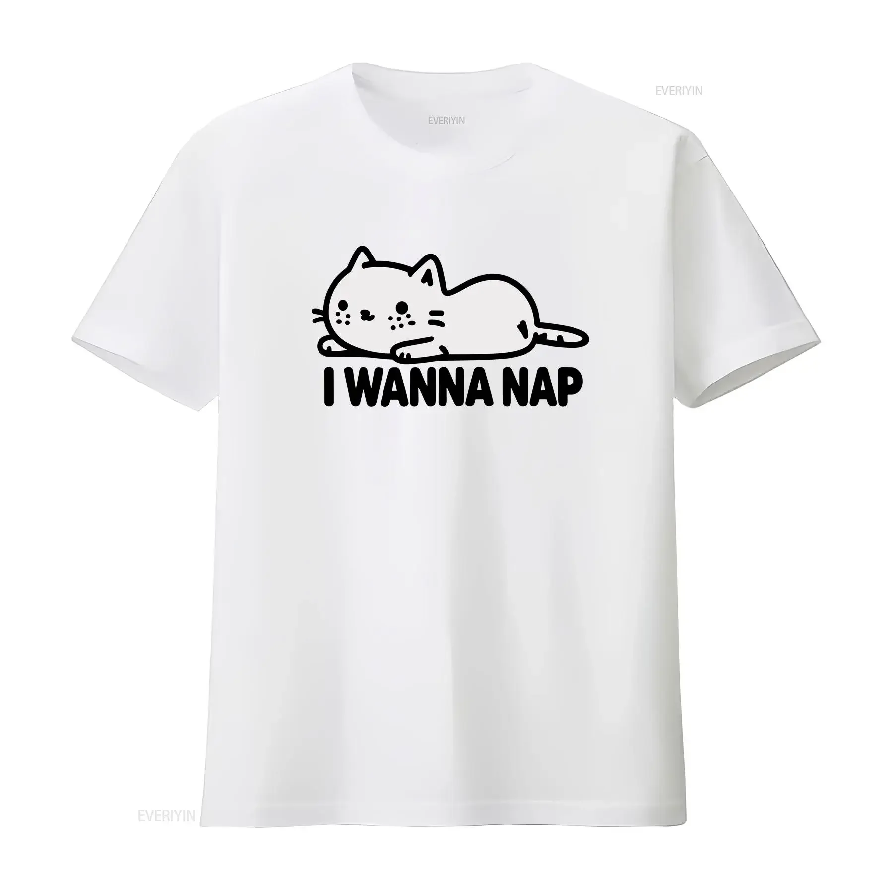 Funny T Shirt Simple CaT Mental Health I Wanna Nap Ultra Cotton Lovers s vintage Washed homme streetwear Casual Slightly Unisex