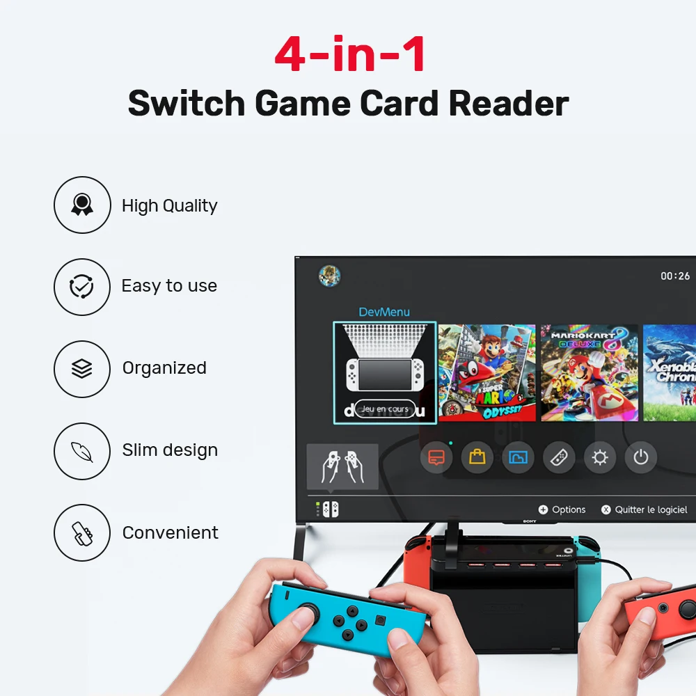G1002D Portable Game Card Reader for Nintendo Switch OLED Lift USB Charging NS Switch Dock Station Accessories Gaming Switcher