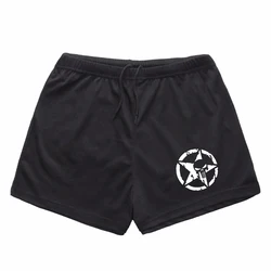 Summer new men's style clothing trend pentagram print pattern basketball training gym sports casual comfortable shorts