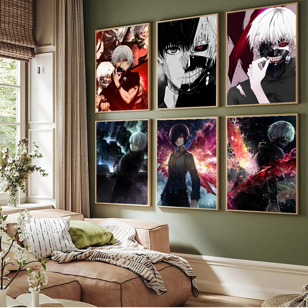 Tokyo Ghoul Whitepaper Poster Fancy Wall Sticker For Living Room Bar Decoration Decor Art Wall Stickers