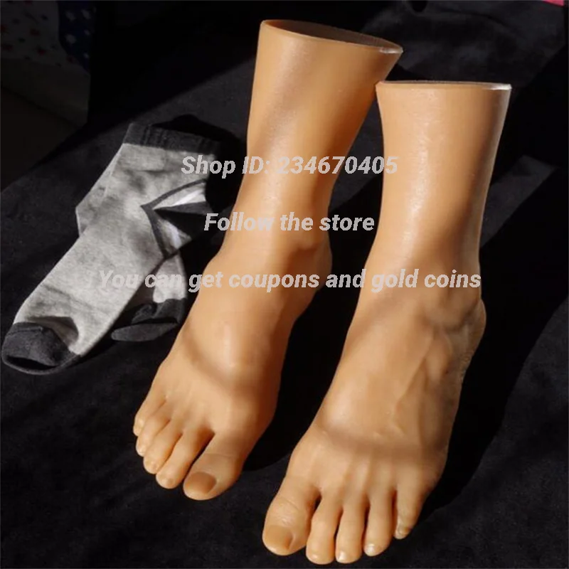 Medical Science Mannequin for Men, Male Simulation Foot, Body Silicone Stockings, Photo Props, 1Pc, D067A