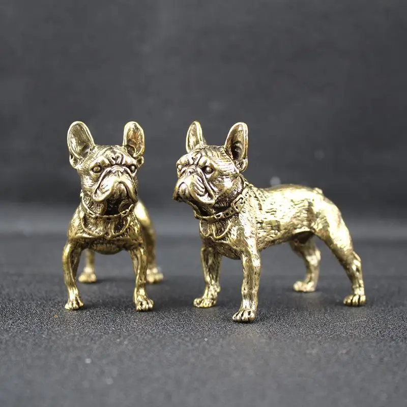Antique Brass Poodle Zodiac Tea Pet Ornament Small Copper Figurine for Tabletop Tea Decor Unique Gift for Dog Admirers
