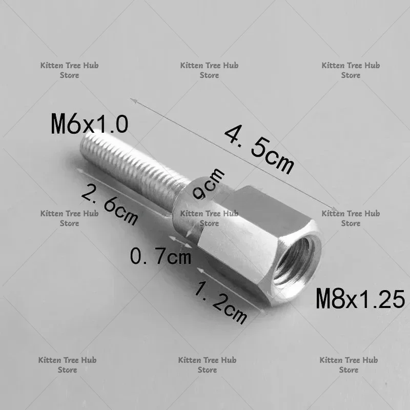 2pcs Motorcycle Scooter Rear Mirror Adapter M8 8mm To 6mm M6 Male Female Right Hand Thread Lengthen and Heighten Screws