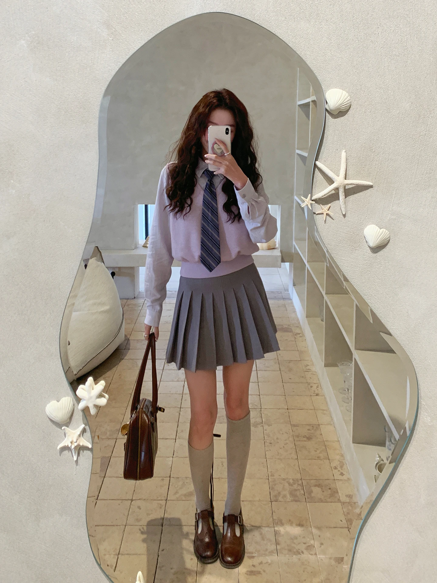 

Slimming High Waist Korean Style Pleated Skirt Versatile School Uniform Look City Commute Casual Date Friendly Skirt