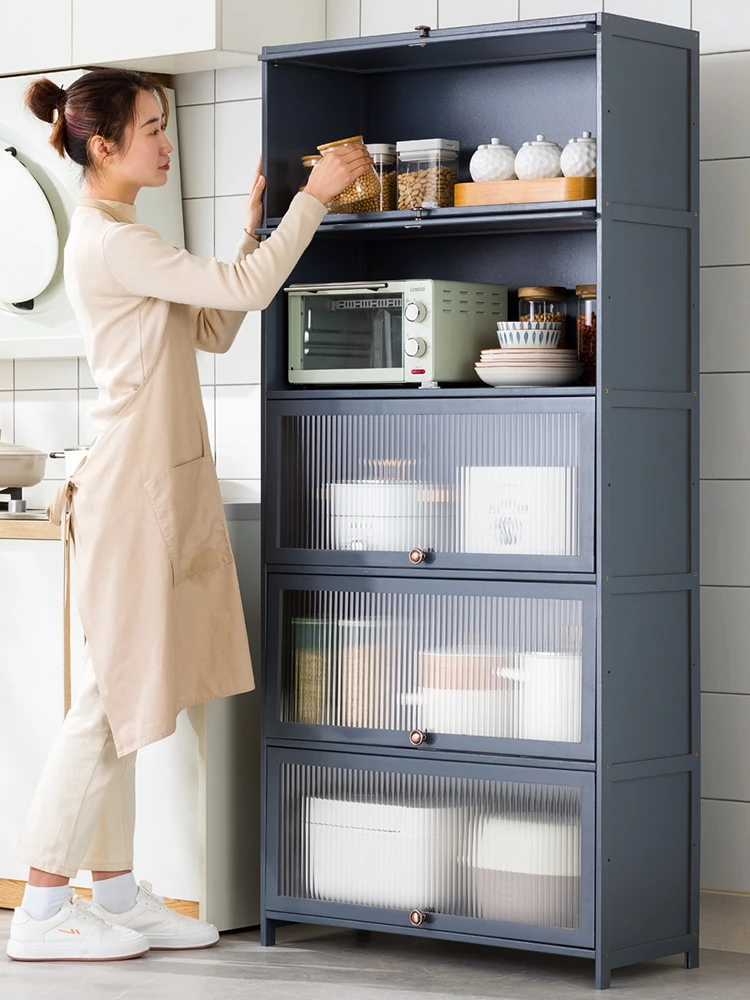 Kitchen storage rack, storage cabinet, multi-layer multifunctional sideboard, microwave oven