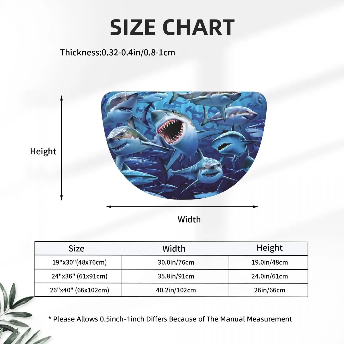 Shark Frenzy 3 Soft Flannel Half Round Doormat Non Slip Bathroom Mat Absorbent Floor Carpet for Home Bedroom