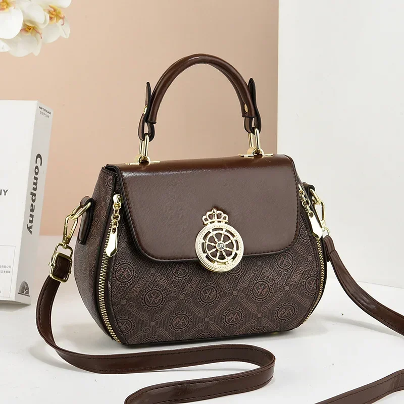 حقيبة يد نسائية كلاسيكية ريترو حقيبة كتف عصرية متعددة الاستخدامات ذات سعة كبيرة حقيبة كروس كاجوال للتنقل حقيبة حمل كاجوال