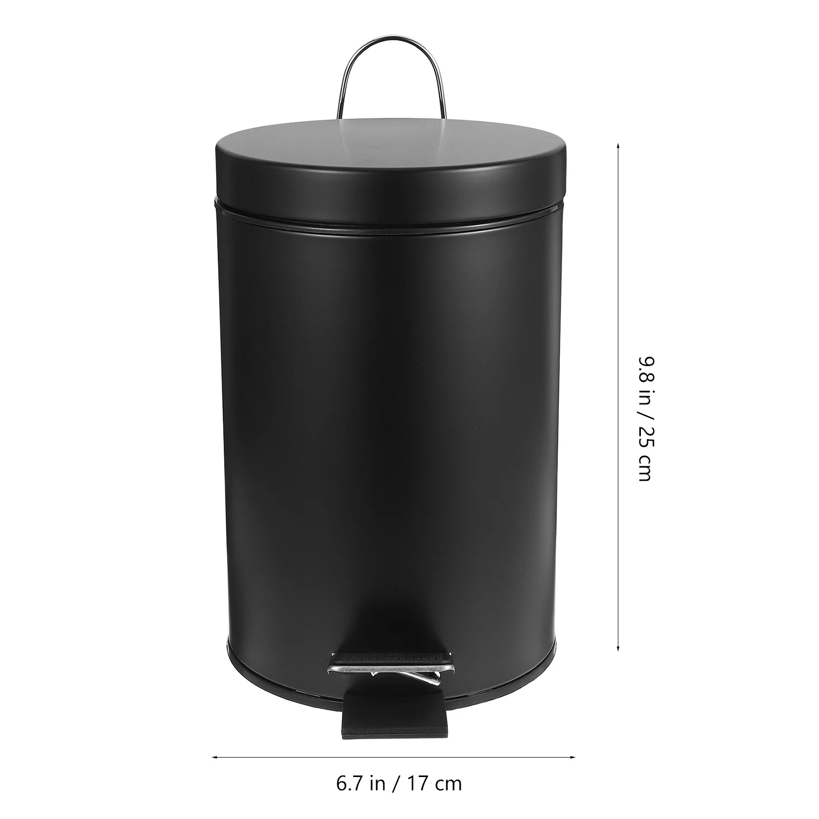 

Lidded Trash Can Metal Pedal Operated Waste Bin for Kitchen Bathroom Study Dorm Easy Open Hands Free Design Household