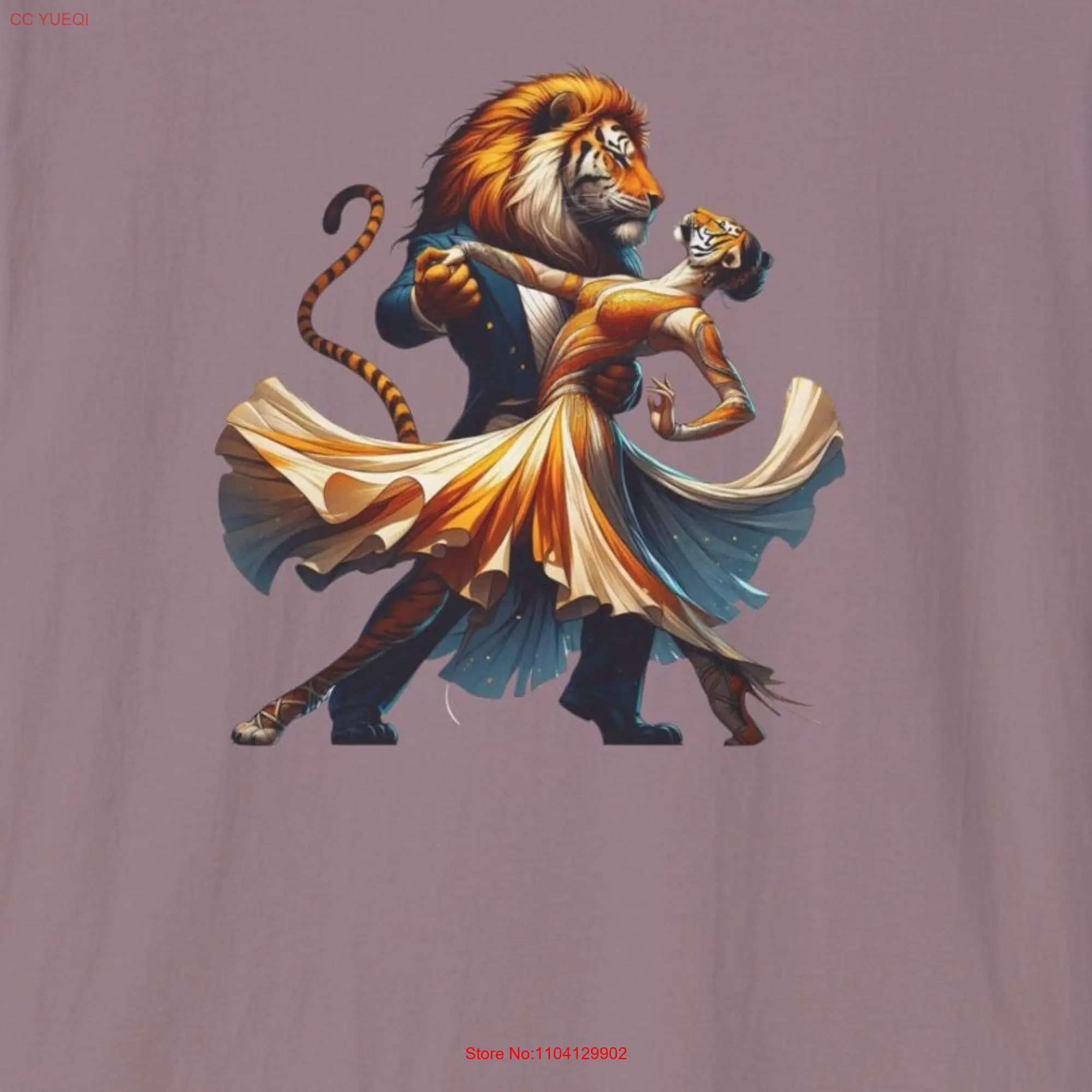 Ballroom Dancing T Shirt Lion Tiger Tigress Classy Animals long or short sleeves