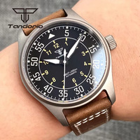 Tandorio Ultralight Titanium/Steel 39mm Pilot PT5000 NH35 20atm Dive Men Automatic Watch Date Sapphire Mechanical Watches Lume