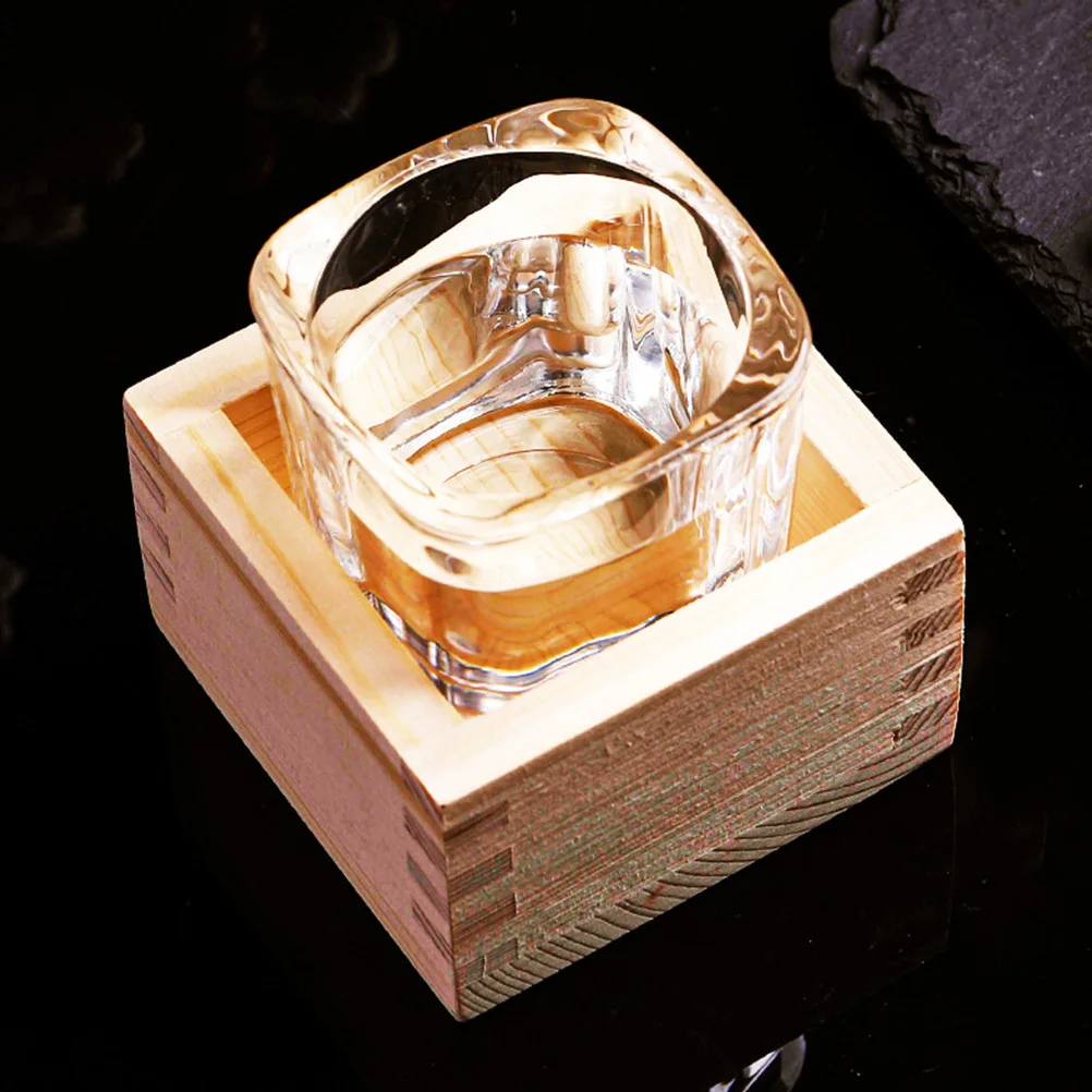 

1Pcs Wooden Square Sake Cup Japanese Traditional Wood Sake Drinking Cup Smooth Polished Edges Multi Function Holder