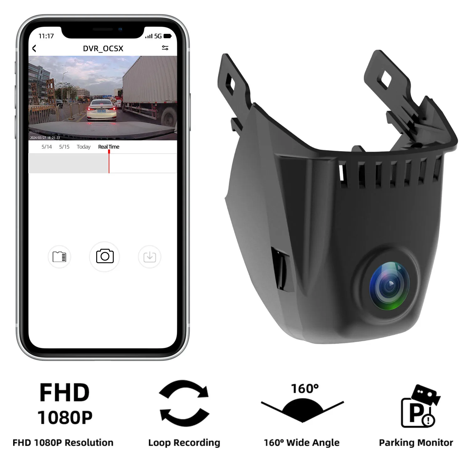 

WDR& HDR Night Version Car DVR Camera Recorder HD, WIFI& APP Car Video Recorder Dash Cam Camera for BMW 5 Series 7 Series