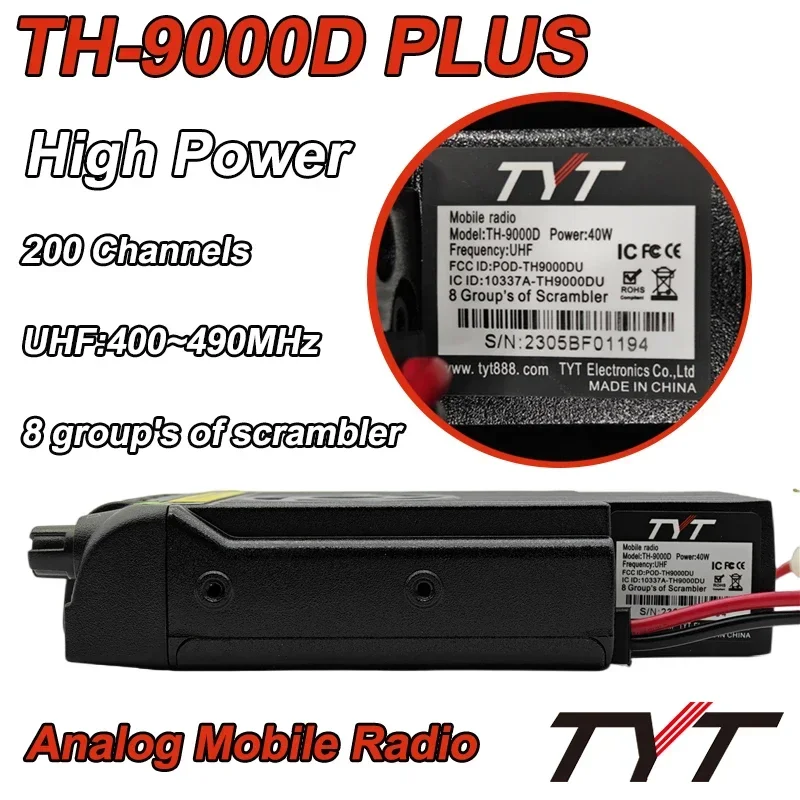 

TH-9000D TYT Car Mount Radio Vehicle Mouted Walkie Talkie 60W UHF Ham Radio Transceiver 50KM Long Range TYT Radio TH9000D